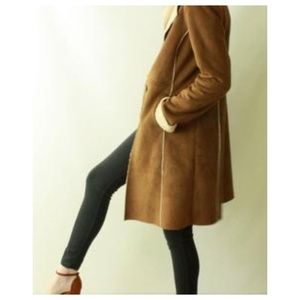 Womens Vintage Faux Shearling Coat